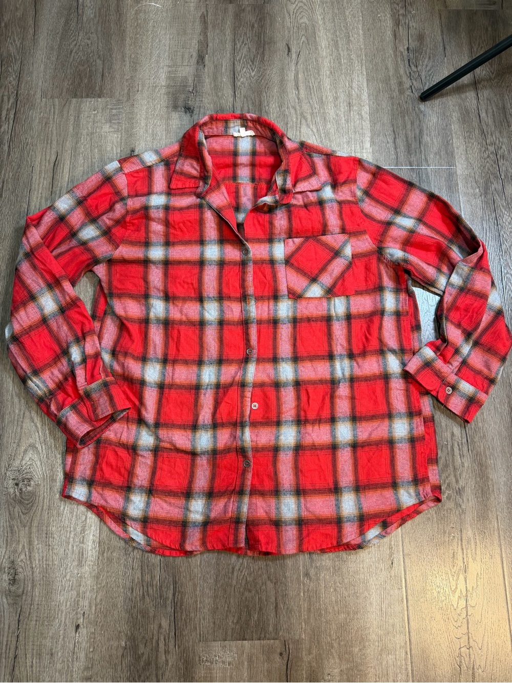 LA MIEL Red Plaid Button-Down Shirt